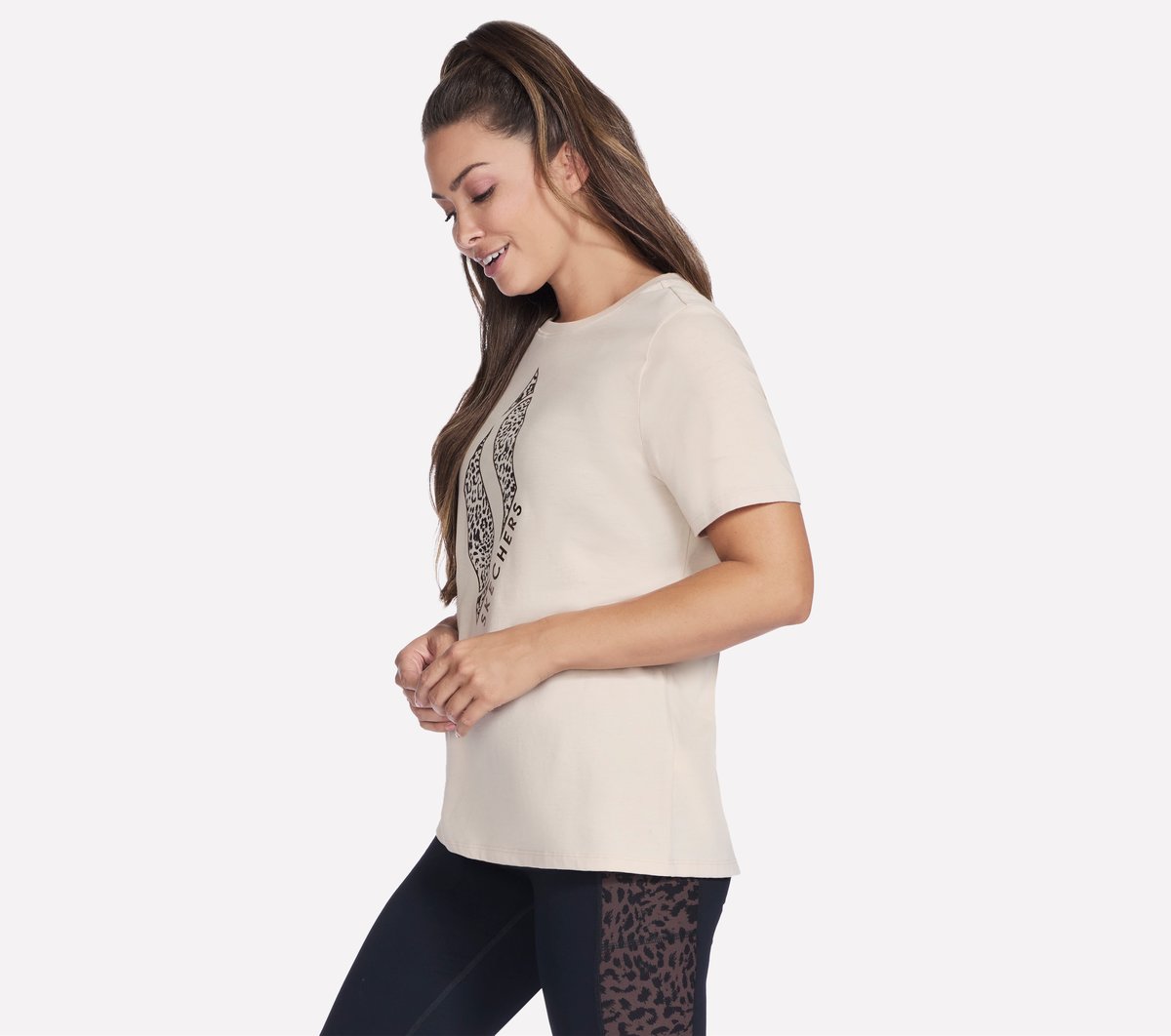 Diamond Cheetah Short Sleeve Tee | Women Skechers on sale