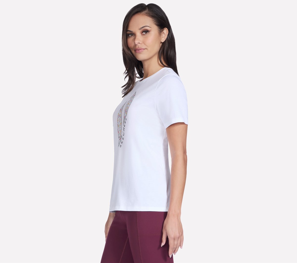 Floral Diamond Short Sleeve Tee | Women Skechers outlet