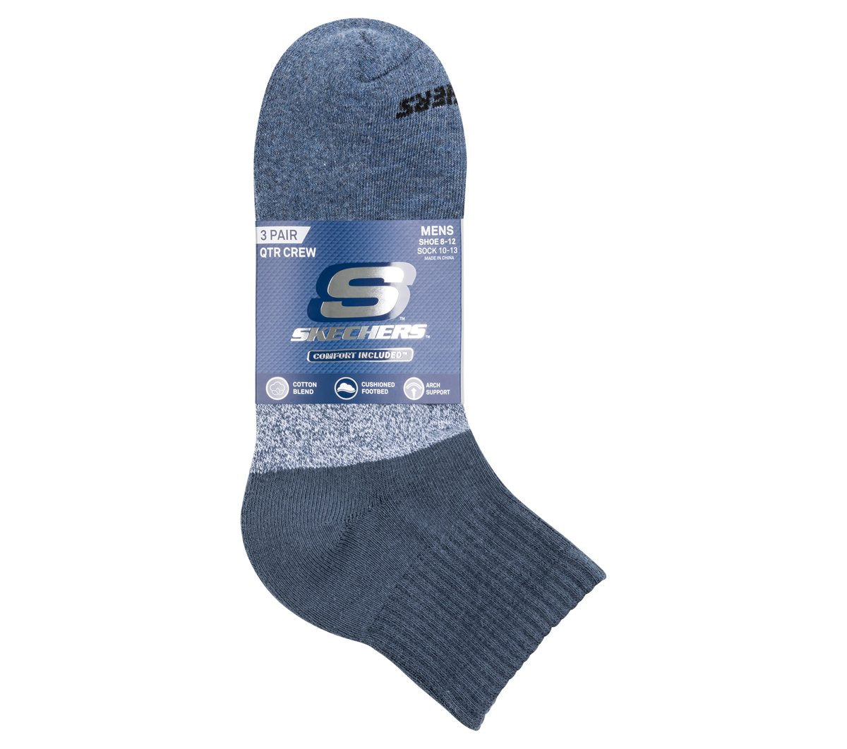3 Pack Men's Colorblock Quarter Socks | Skechers outlet