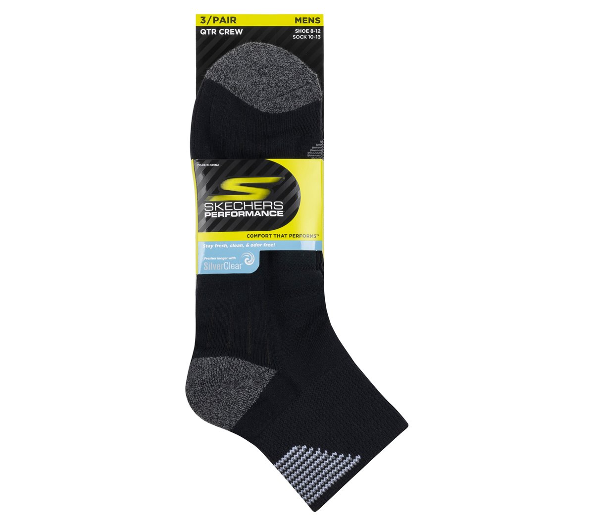 3 Pack Men's Half Terry Quarter Crew Socks | Skechers sale