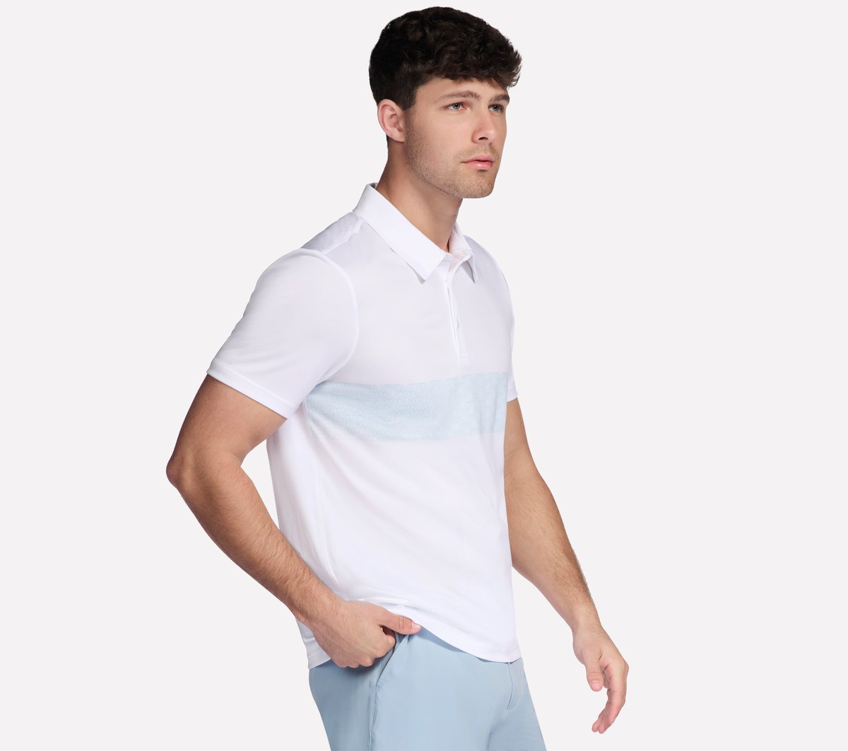 GO DRI Charge Palm Stripe Polo | Men Skechers outlet