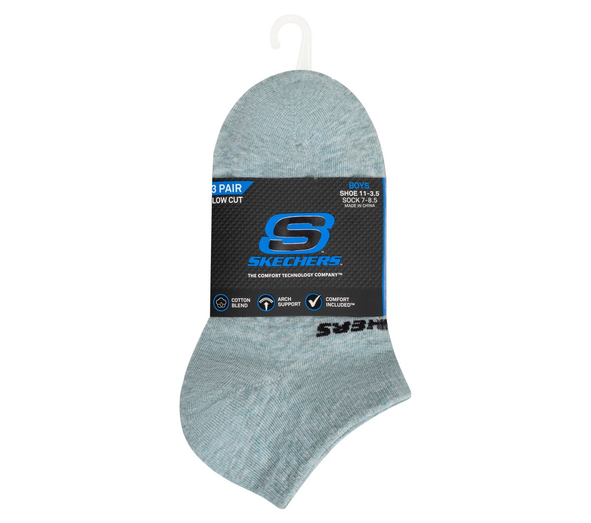 3 Pack Boys' Low Cut Cotton Socks | Skechers for sale