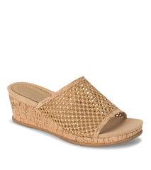 Baretraps Classic Comfort Sandals | Women Flossey Wedge Slide Sandal Natural