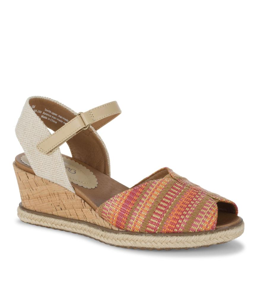 Baretraps Classic Comfort Sandals | Women Odetta Espadrille Wedge Sandal Coral Multi
