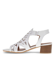 Baretraps Classic Comfort Sandals | Women Velvet Block Heel Sandal White