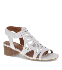 Baretraps Classic Comfort Sandals | Women Velvet Block Heel Sandal White