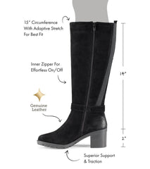 Baretraps Knee High Boots | Women Della Tall Boot Black Suede