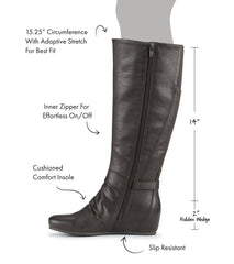 Baretraps Knee High Boots | Women Sammy Tall Wedge Boot Dark Brown