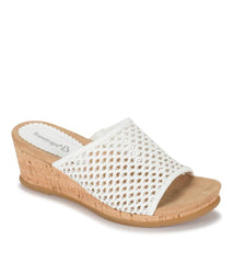 Baretraps Wedge Sandals | Women Flossey Wedge Slide Sandal White