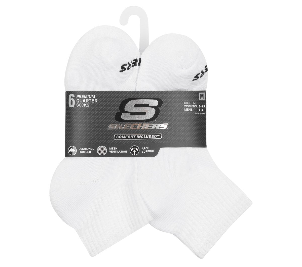 6 Pack Core Quarter Medium Socks | Skechers online shop