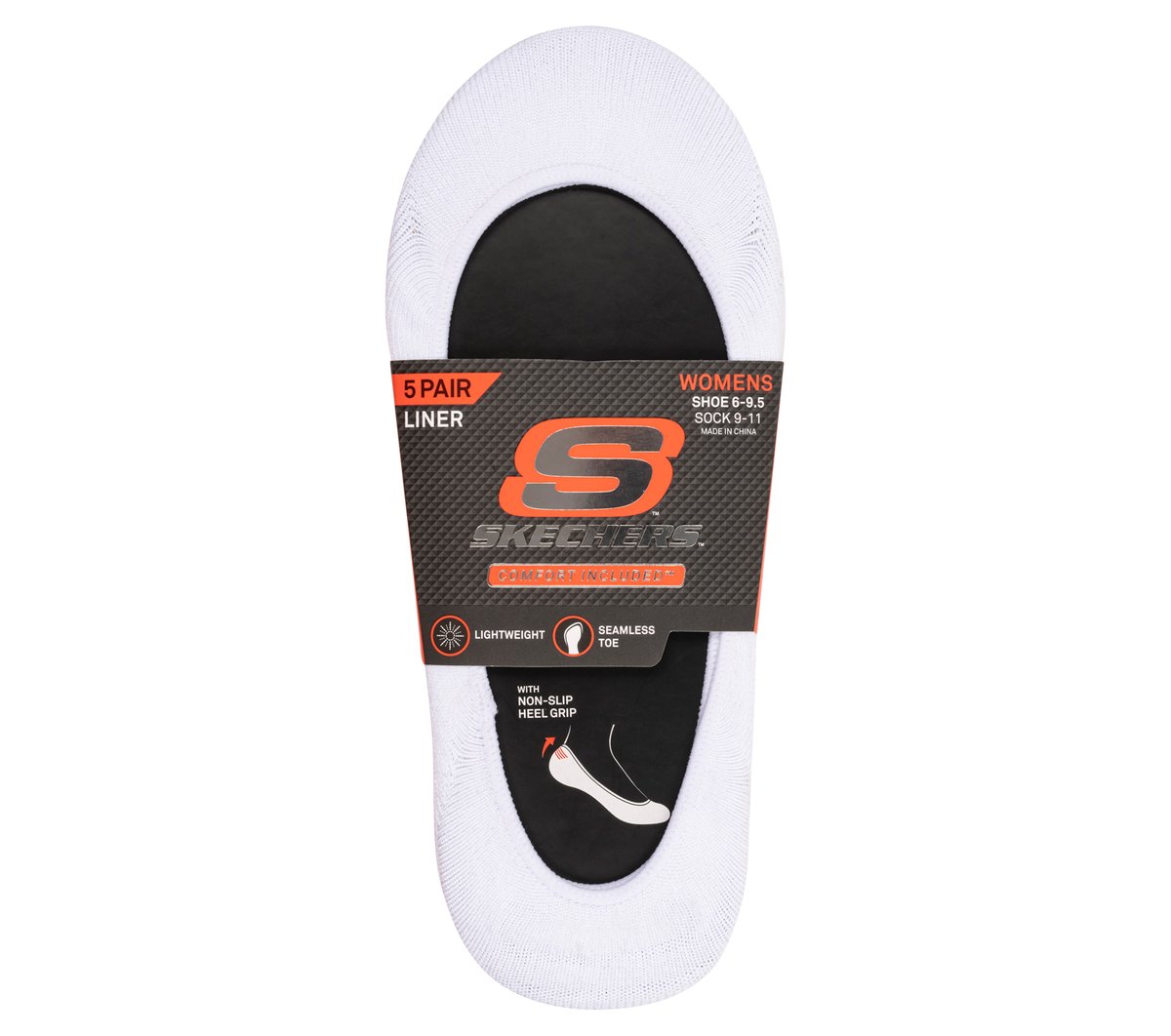 5 Pack Non Terry Solid Liner Socks | Skechers outlet