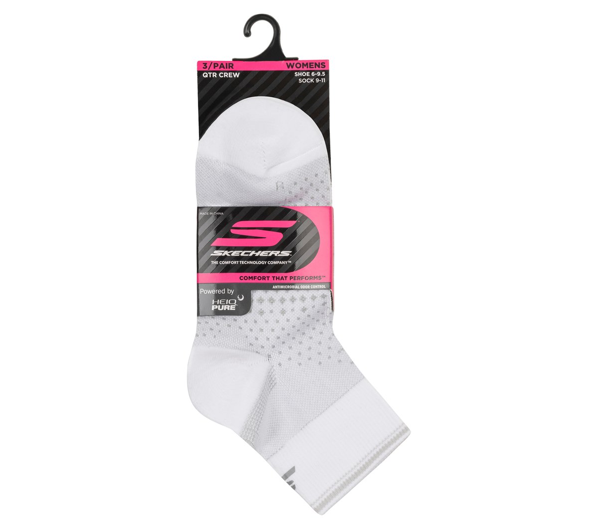 3 Pack Women's Reflective Performance Quarter Socks | Skechers discount