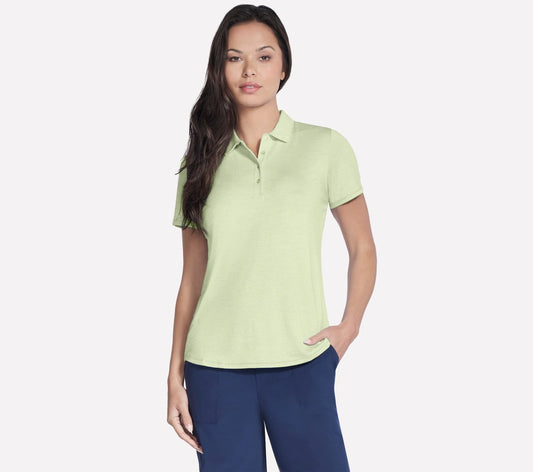 Short Sleeve On The Green Striped Polo | Women Skechers on sale
