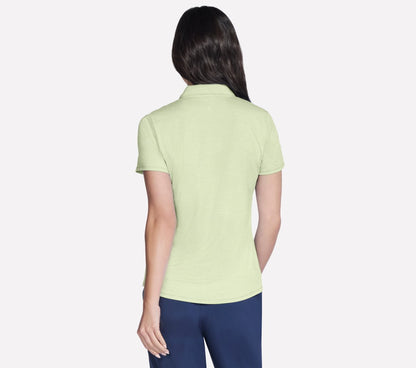 Short Sleeve On The Green Striped Polo | Women Skechers on sale
