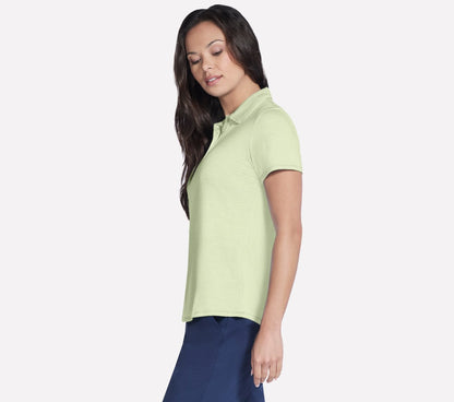 Short Sleeve On The Green Striped Polo | Women Skechers on sale