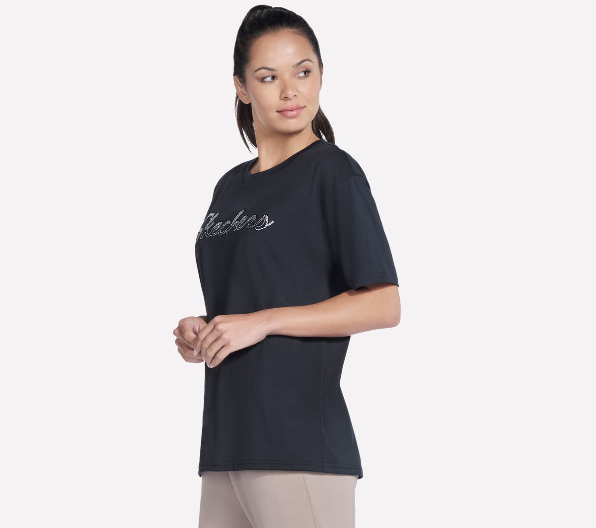 Script Diamond Studded Short Sleeve Tee | Women Skechers for sale