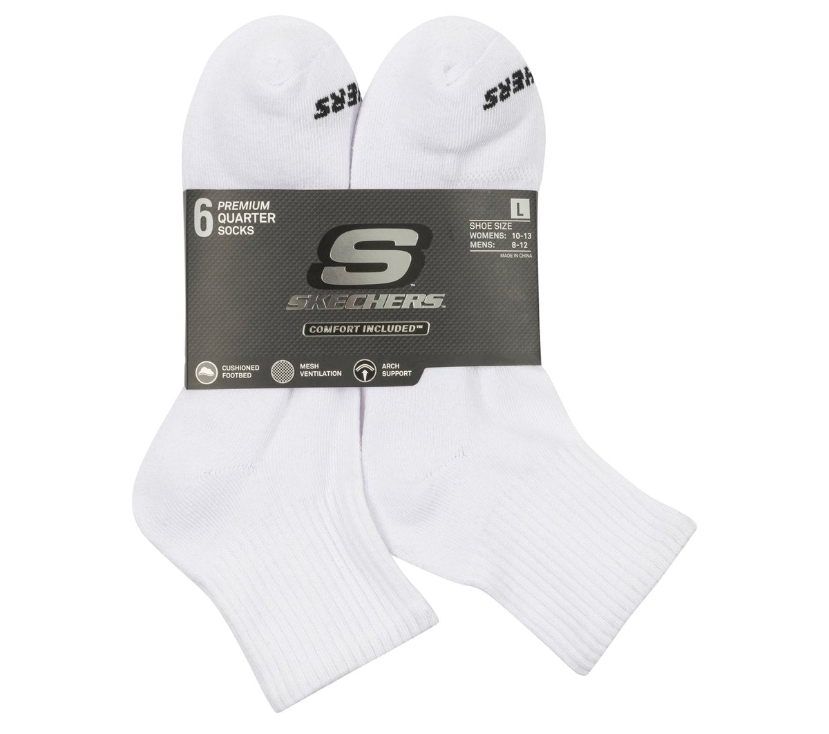 6 Pack Core Quarter Large Socks | Skechers sale
