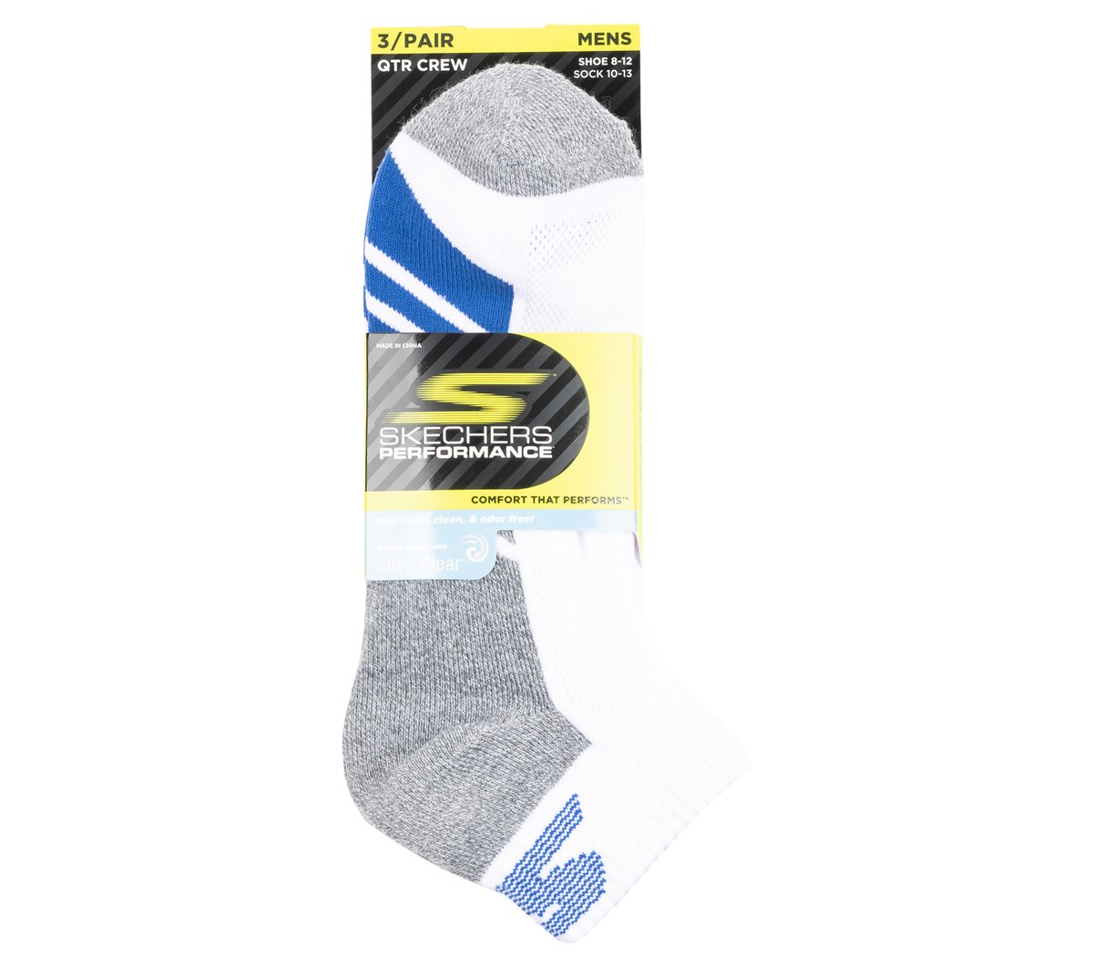 3 Pack Men's Half Terry Quarter Crew Socks | Skechers on sale