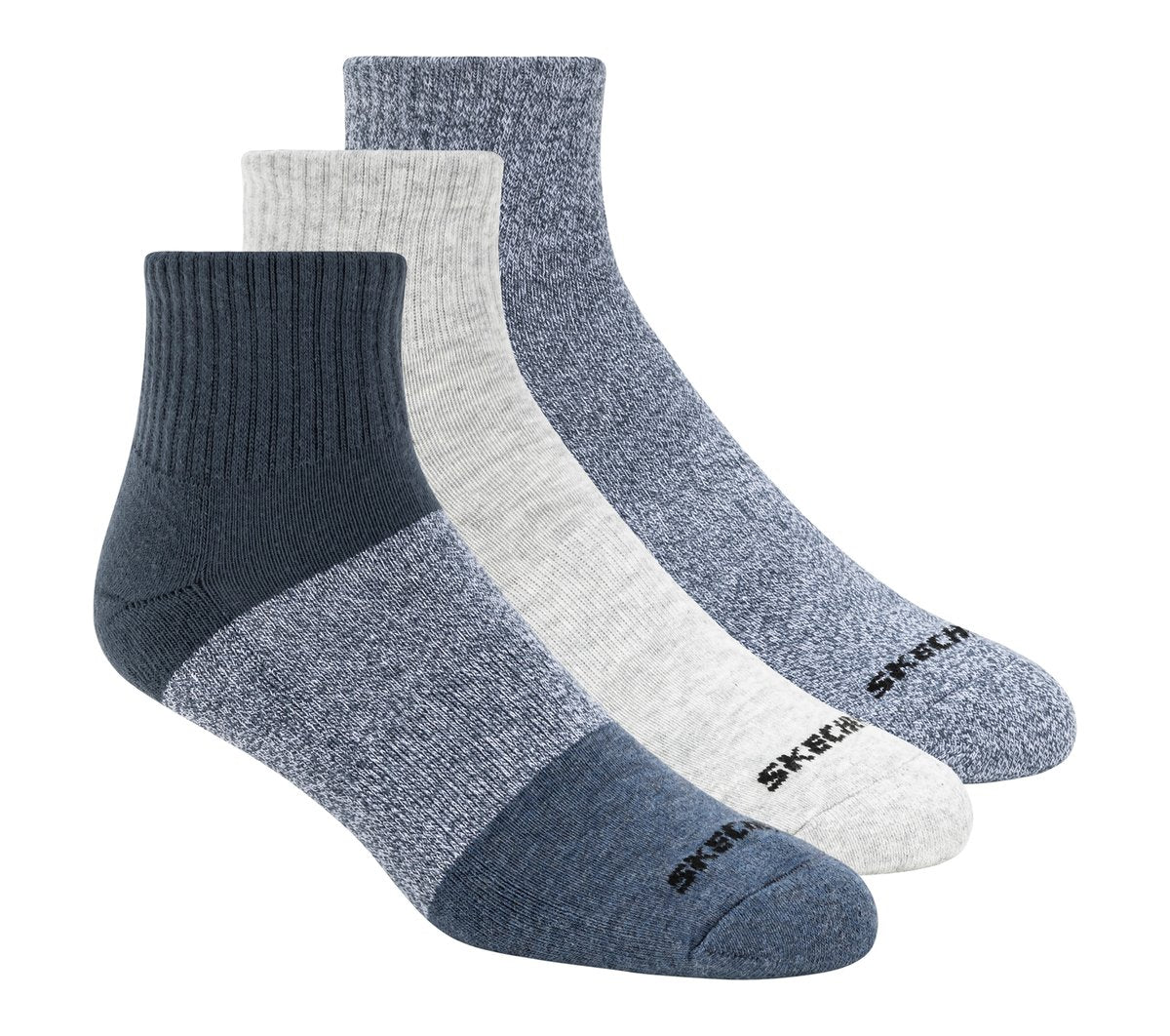 3 Pack Men's Colorblock Quarter Socks | Skechers outlet