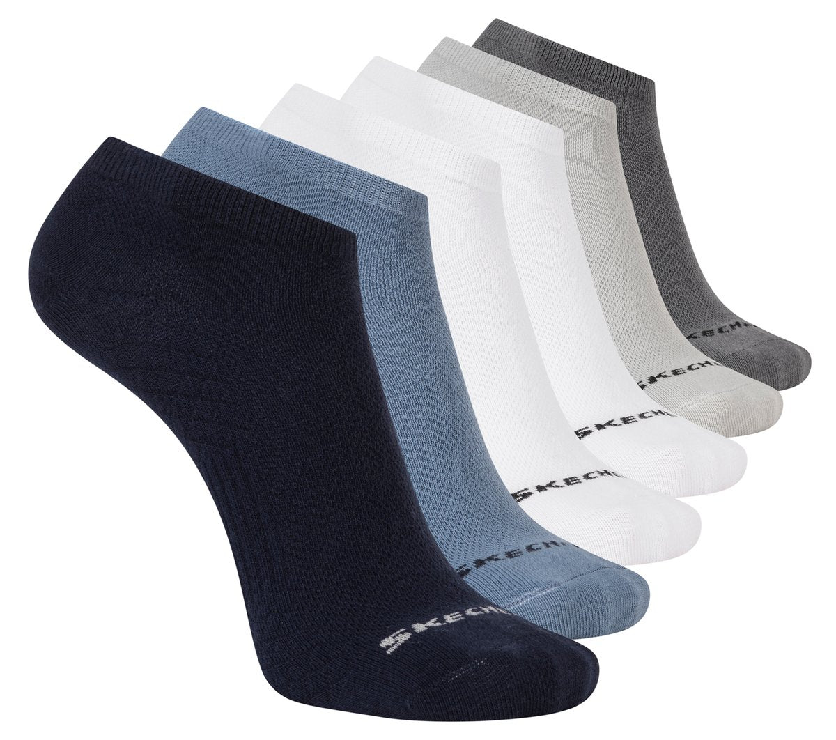 6 Pack Men's Low Cut Texture Knit Socks | Skechers online