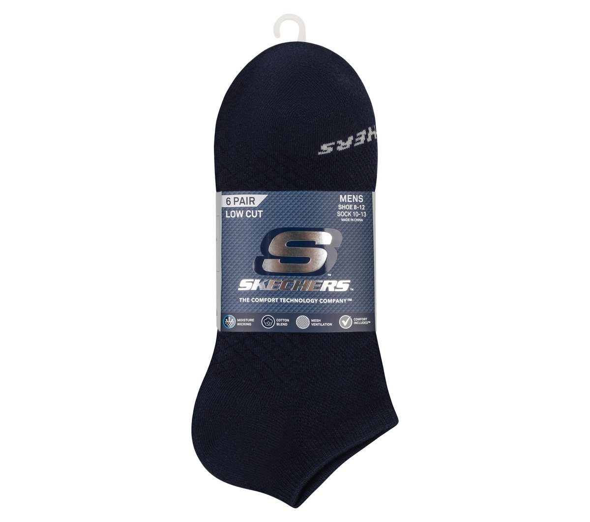 6 Pack Men's Low Cut Texture Knit Socks | Skechers online