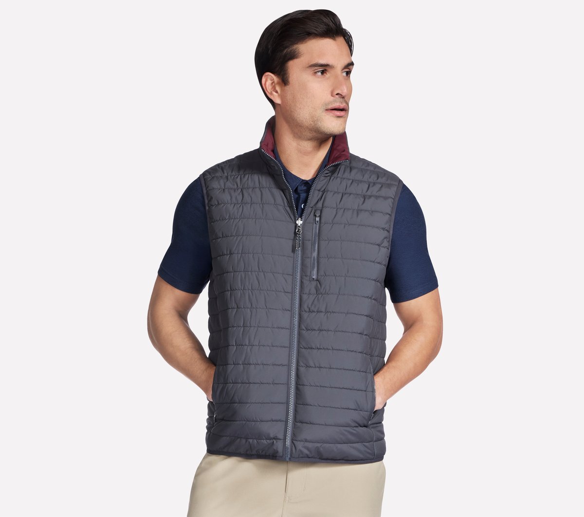 GO SHIELD Cozy Fit Altitude Reversible Vest | Men Skechers discount