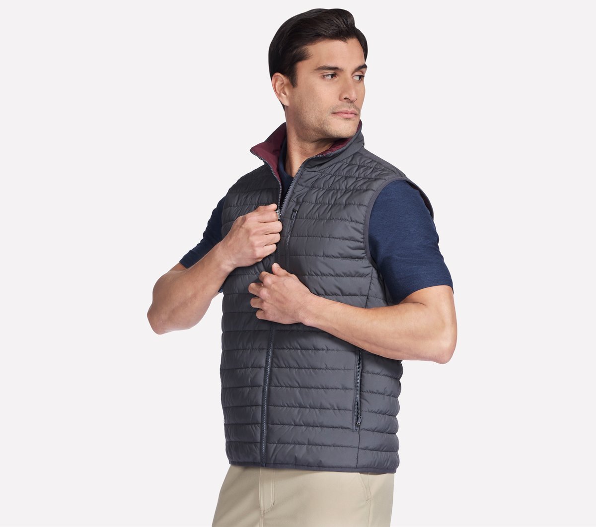 GO SHIELD Cozy Fit Altitude Reversible Vest | Men Skechers discount