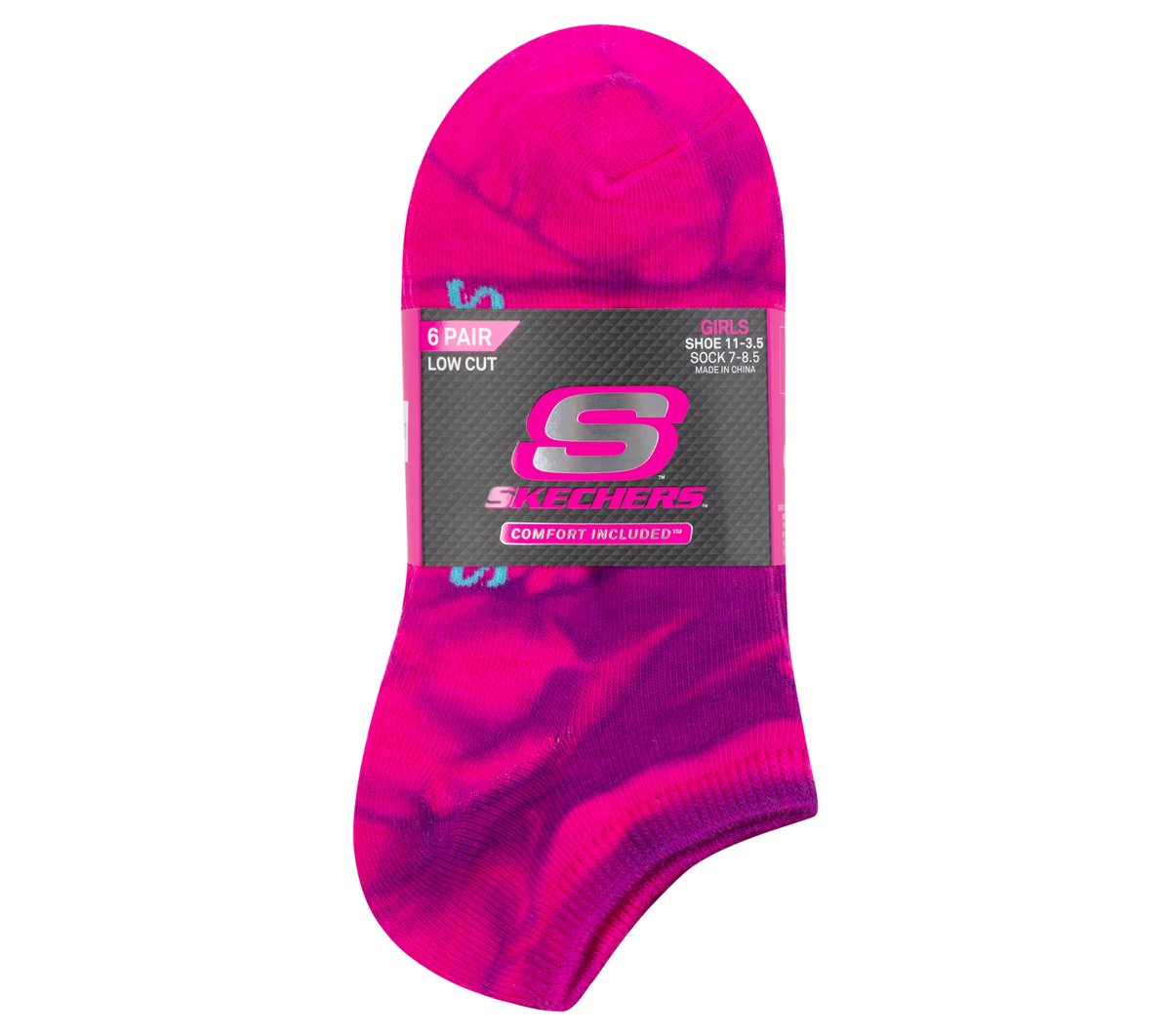 6 Pack Girls' Tie Dye Fashion Socks | Skechers discount