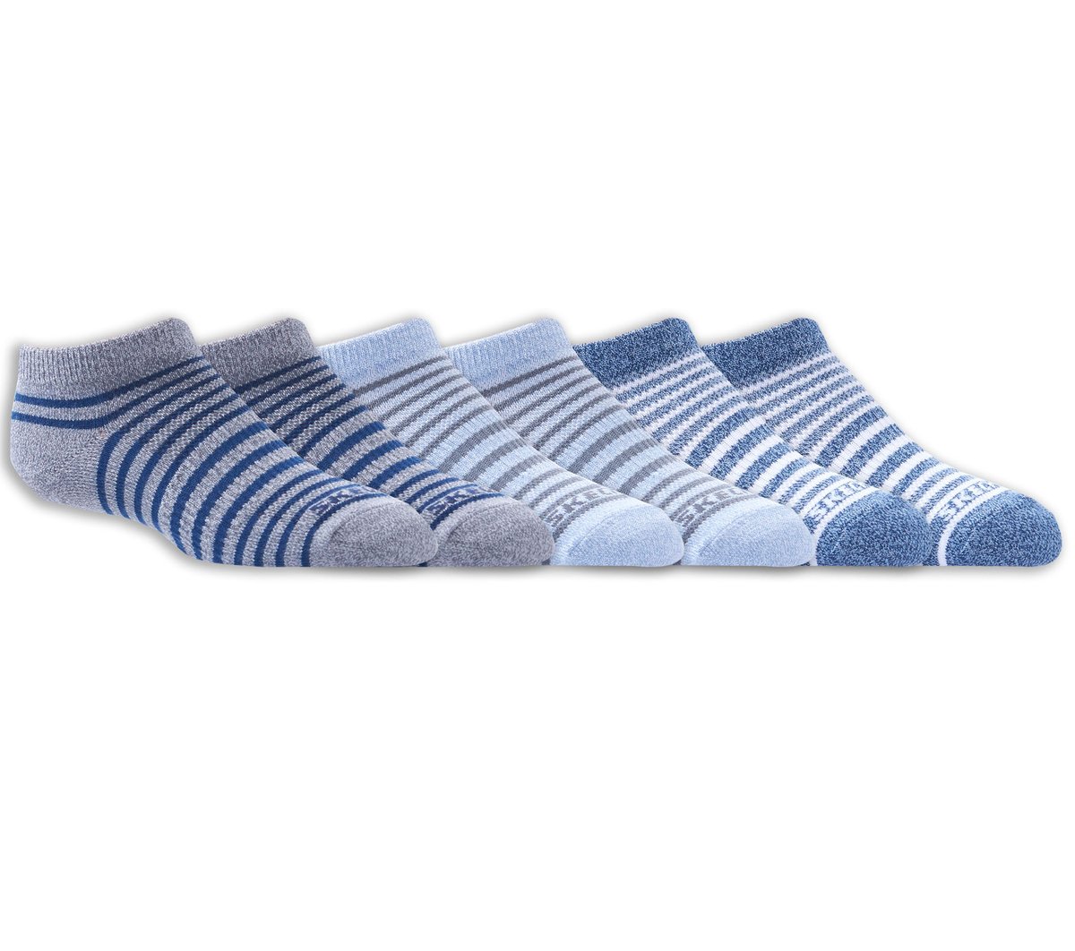 6 Pack Striped No Show Socks | Skechers online