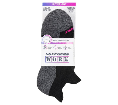 Work: Lowcut Heel Tab Socks - 3 Pack | Skechers for sale
