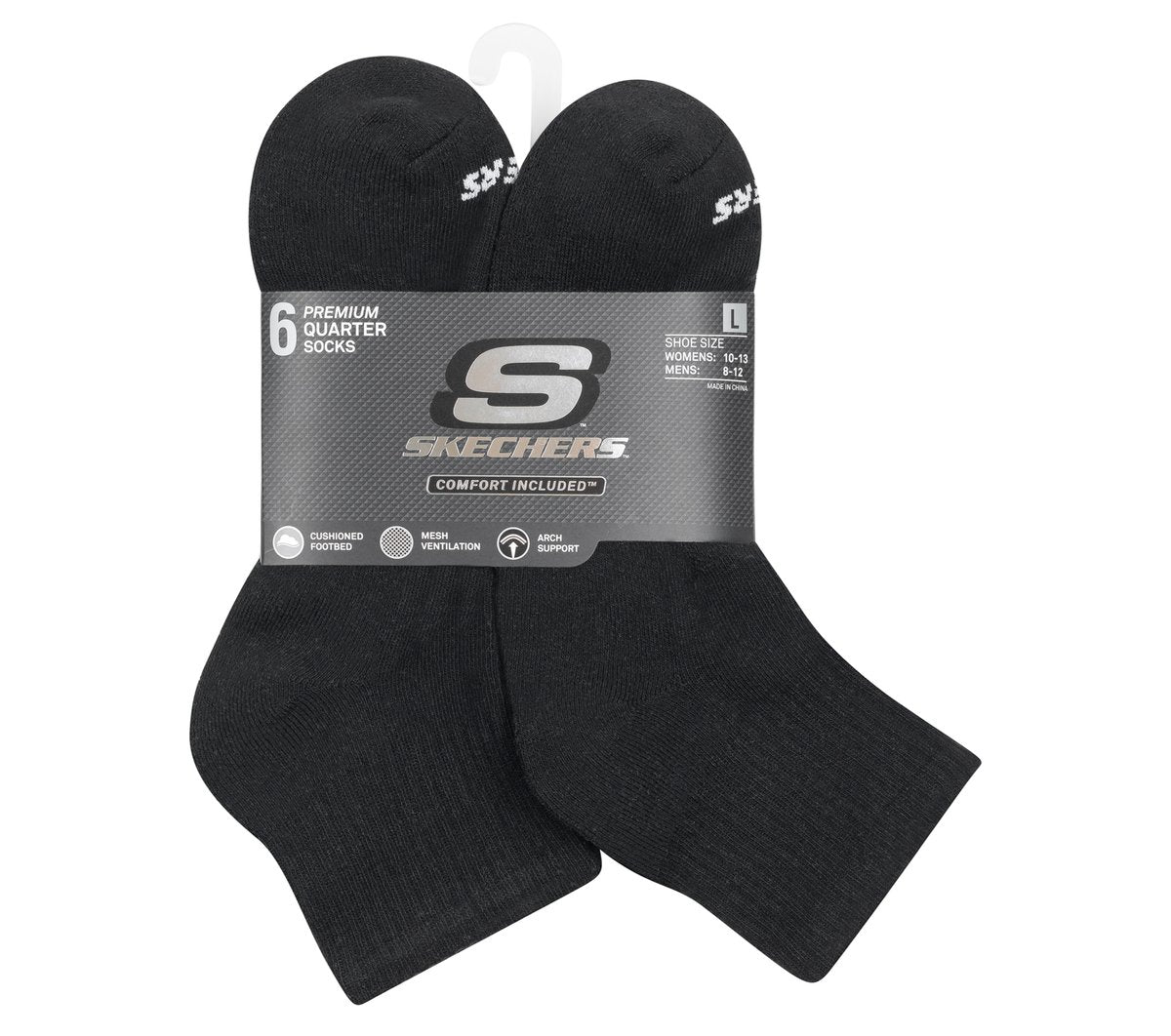 6 Pack Core Quarter Large Socks | Skechers outlet