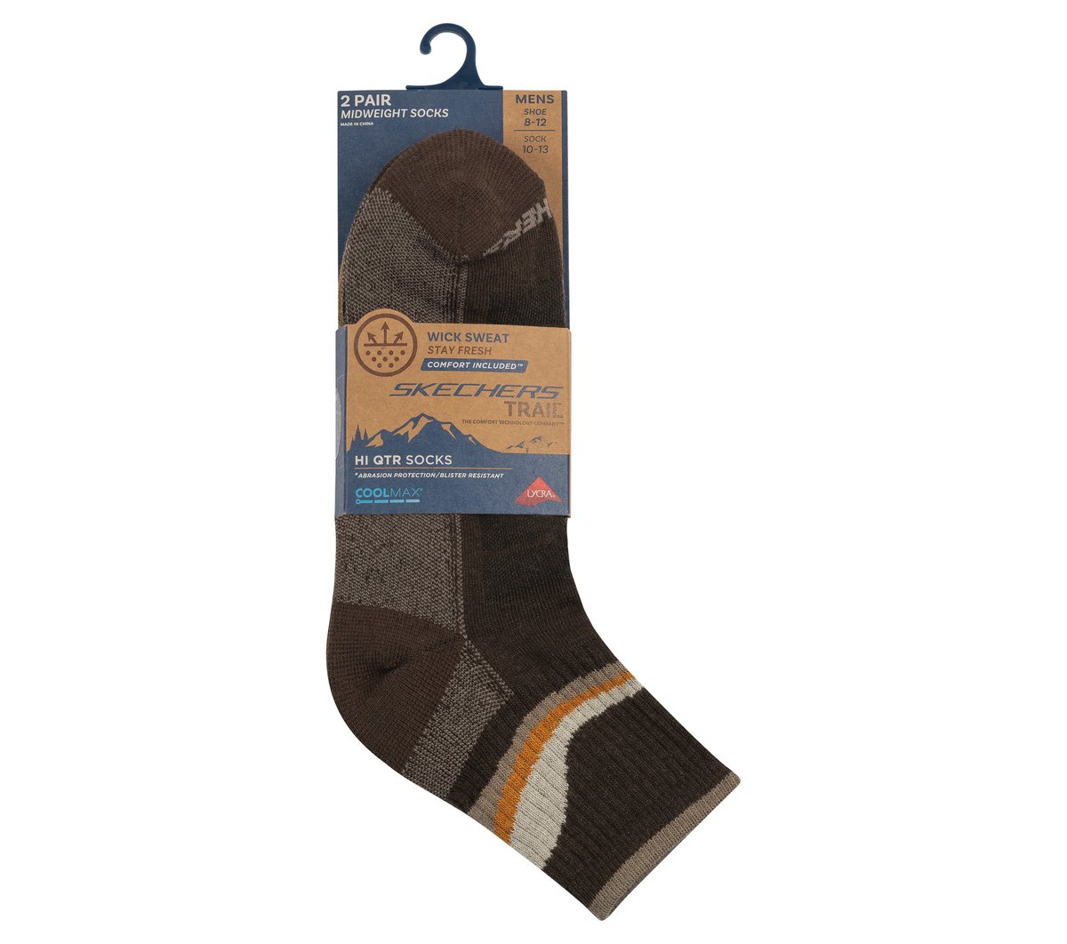 2 Pack Men's Quarter Trail Socks | Skechers outlet