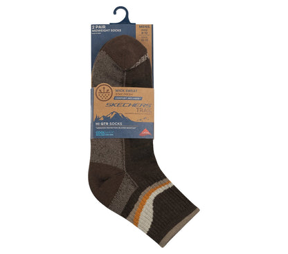 2 Pack Men's Quarter Trail Socks | Skechers outlet