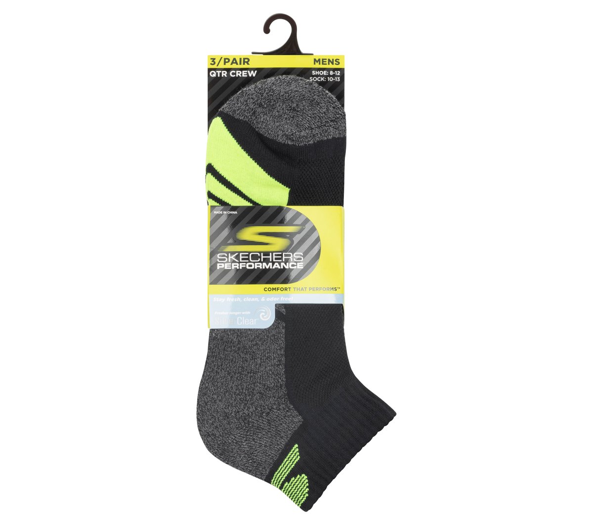 3 Pack Men's Half Terry Quarter Crew Socks | Skechers for sale