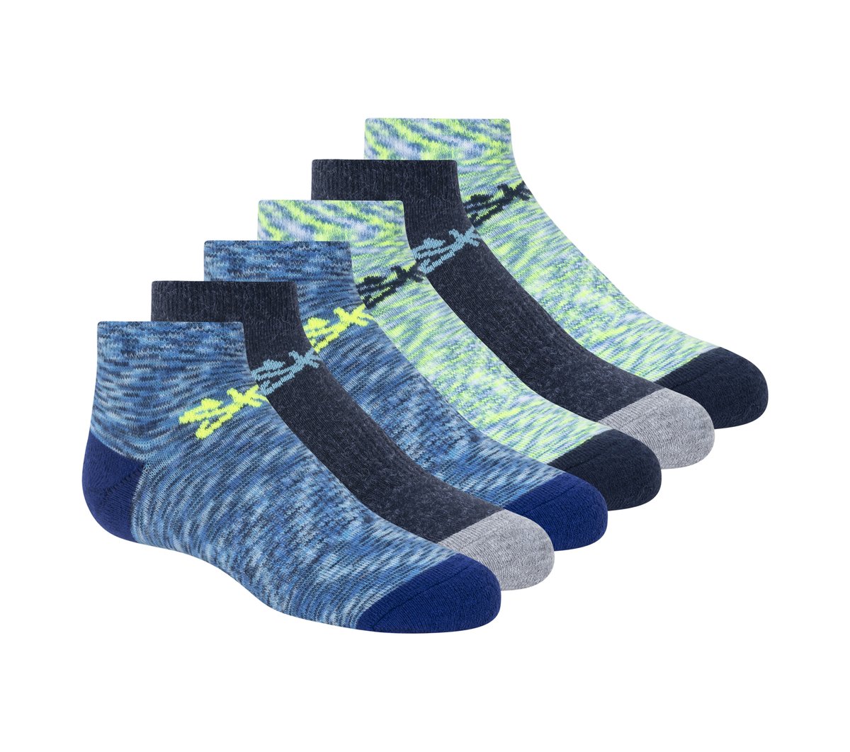 6 Pack Space Dye Low Cut Socks | Skechers online