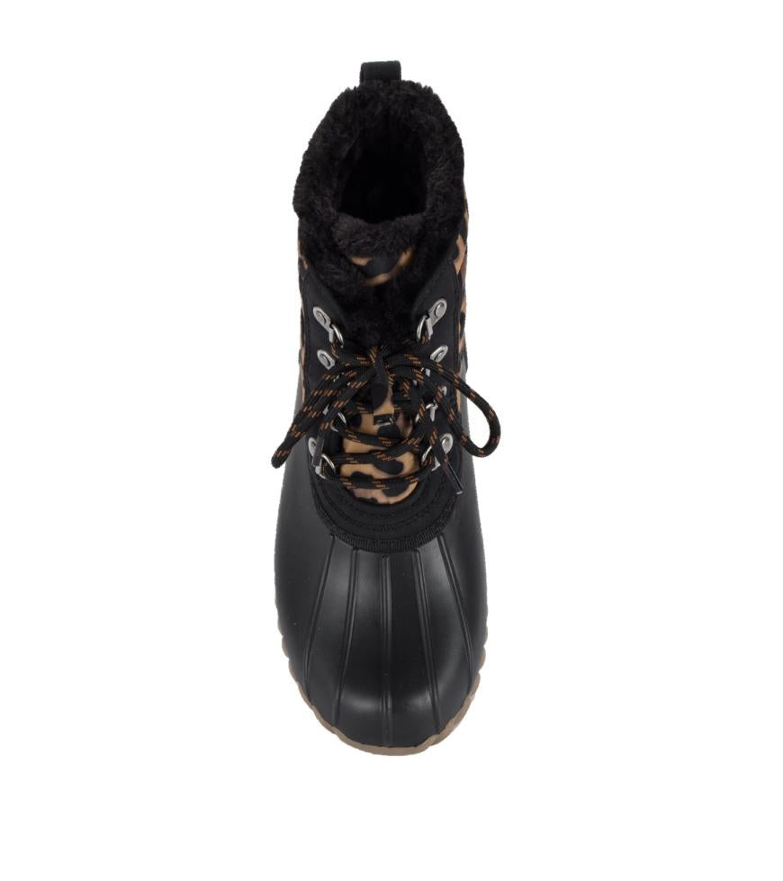 Baretraps Booties | Women Flynn Duck Boot Black Leopard