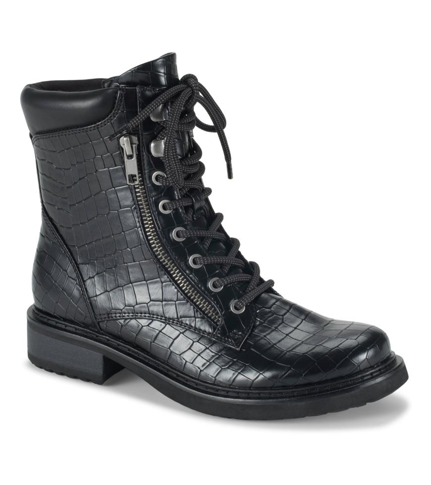Baretraps Booties | Women Holden Lace Up Bootie Black Croco