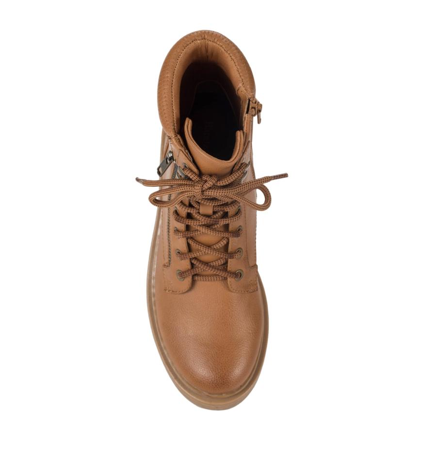 Baretraps Booties | Women Holden Lace Up Bootie Dark Cognac