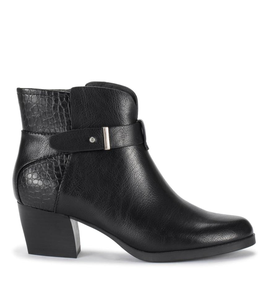 Baretraps Booties | Women Lane Block Heel Bootie Black Croco