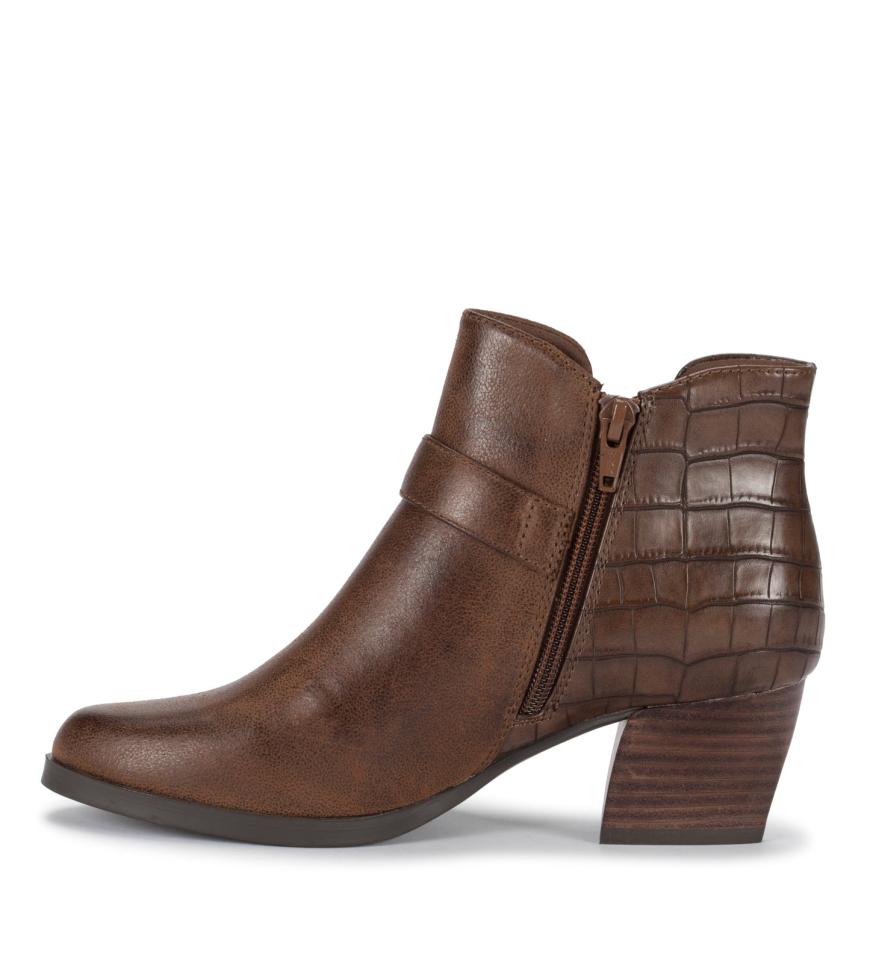 Baretraps Booties | Women Lexis Block Heel Bootie Brush Brown Croco
