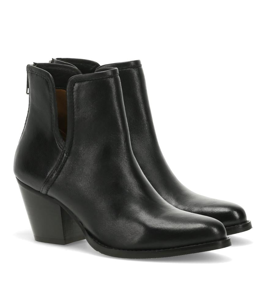 Baretraps Booties | Women Nanny Block Heel Bootie Black Leather