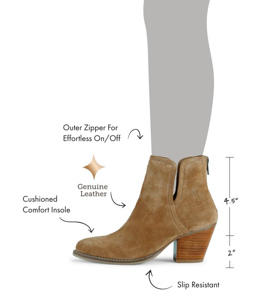 Baretraps Booties | Women Nanny Block Heel Bootie Cognac Suede