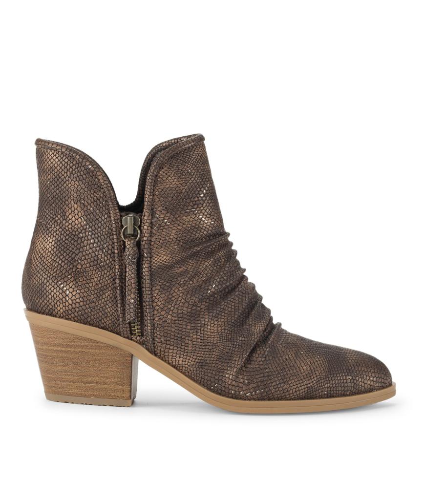Baretraps Booties | Women Serenity Block Heel Bootie Taupe Metallic