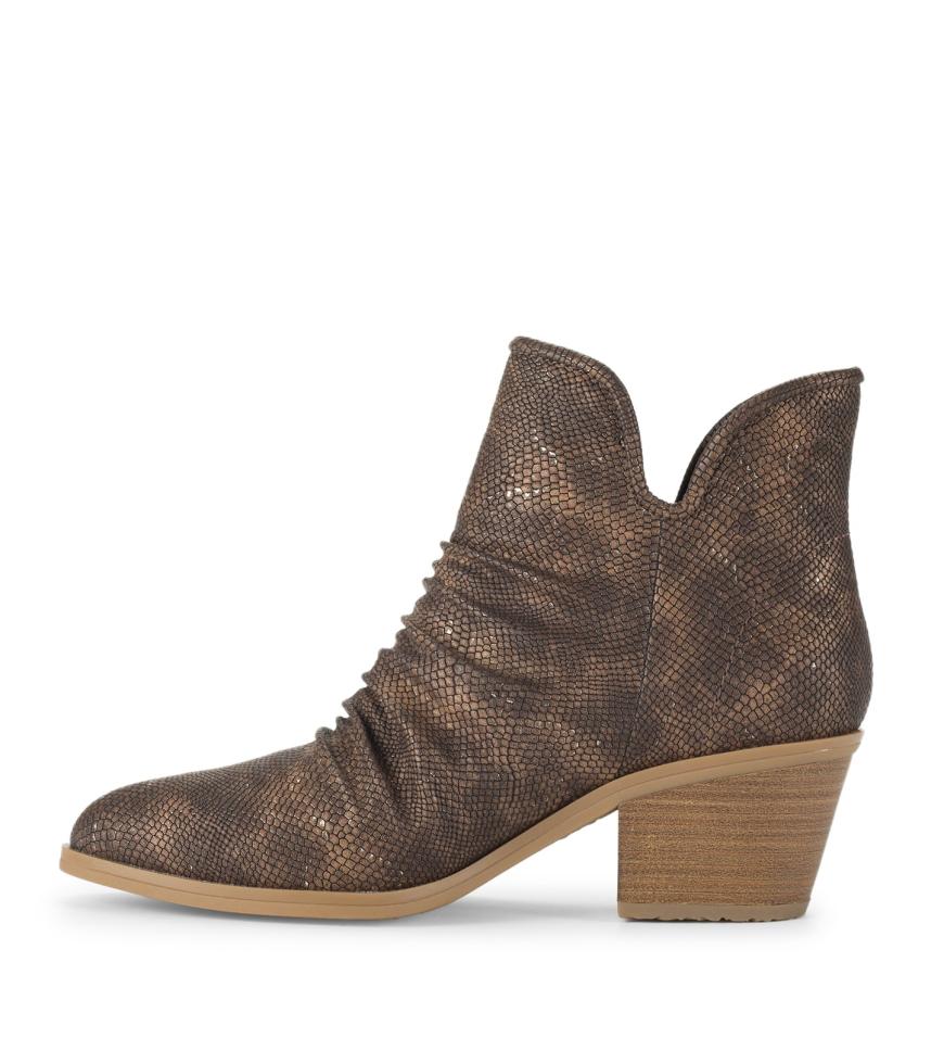 Baretraps Booties | Women Serenity Block Heel Bootie Taupe Metallic