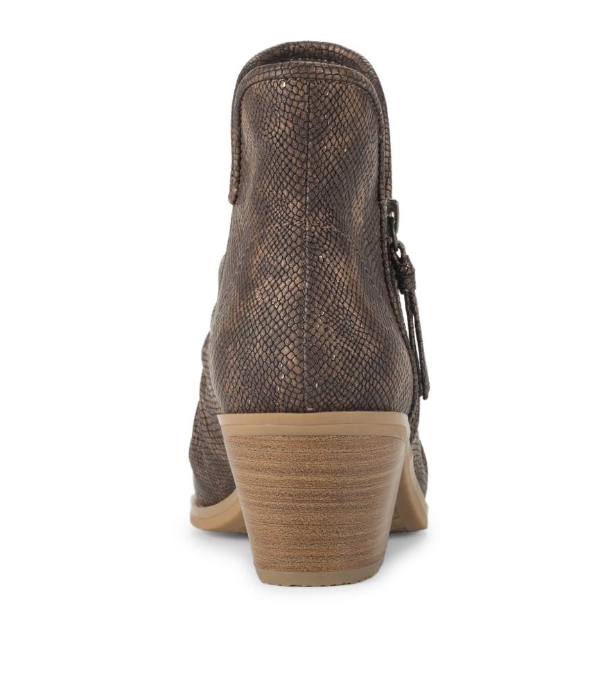 Baretraps Booties | Women Serenity Block Heel Bootie Taupe Metallic