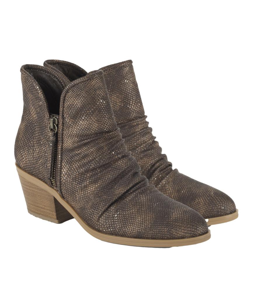 Baretraps Booties | Women Serenity Block Heel Bootie Taupe Metallic