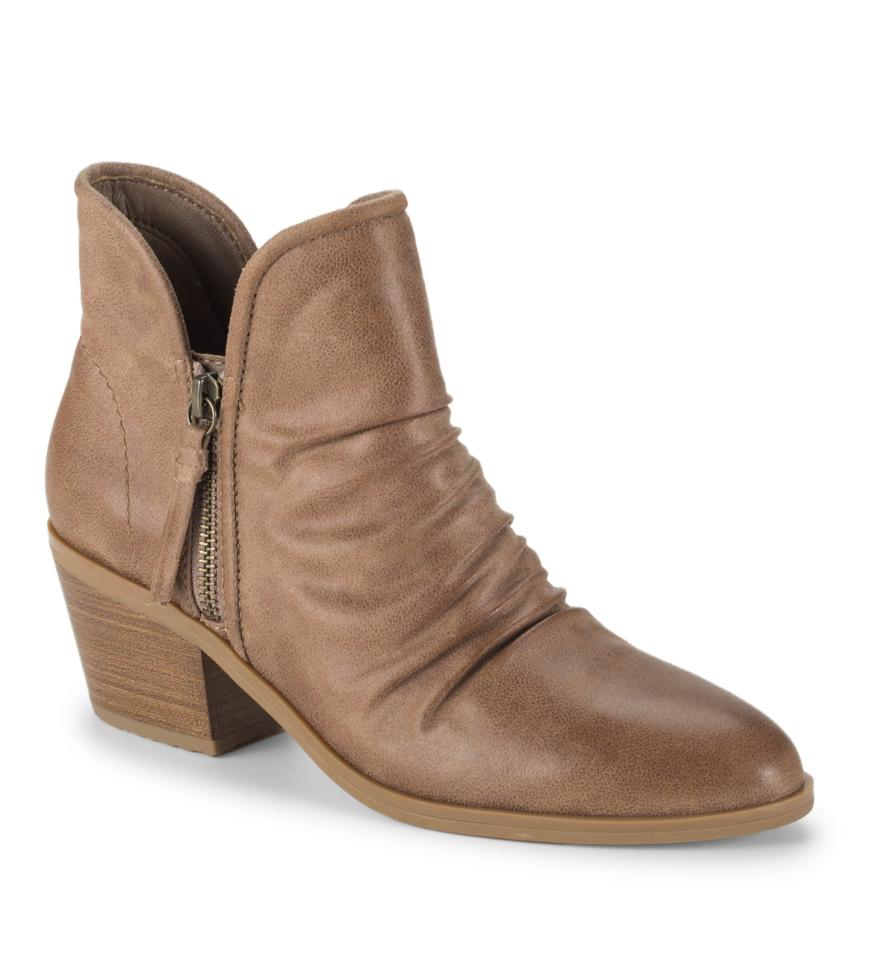 Baretraps Booties | Women Serenity Block Heel Bootie Taupe Microfiber