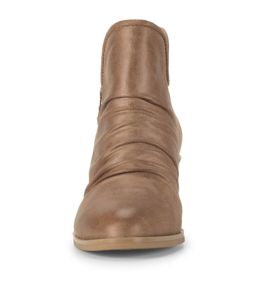 Baretraps Booties | Women Serenity Block Heel Bootie Taupe Microfiber