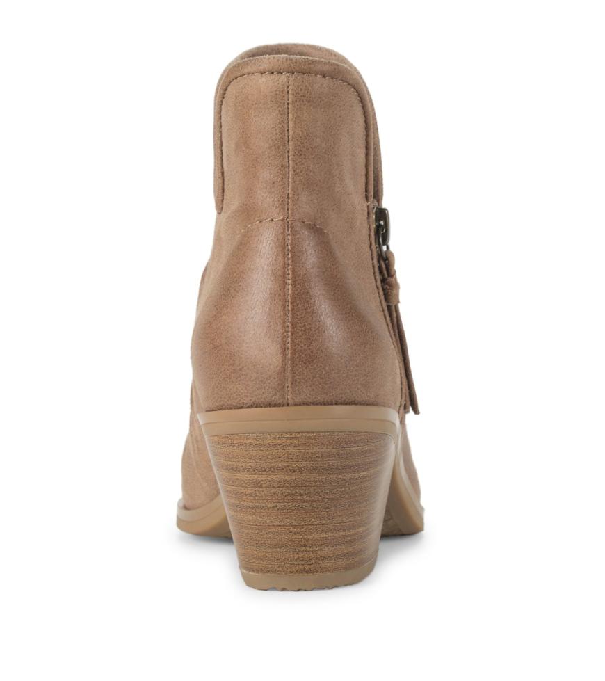 Baretraps Booties | Women Serenity Block Heel Bootie Taupe Microfiber