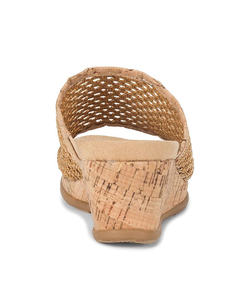 Baretraps Classic Comfort Sandals | Women Flossey Wedge Slide Sandal Natural